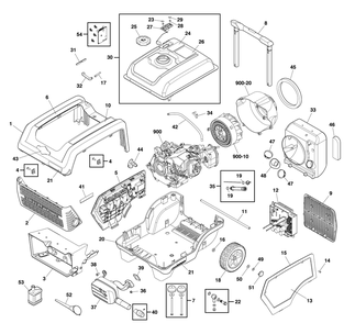 Main Unit Diagram and Parts List for 030761-00  Briggs and Stratton Generator